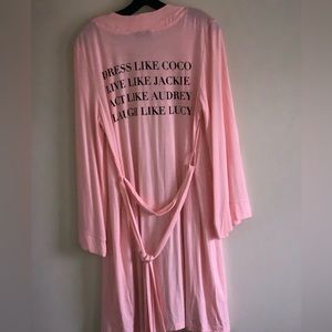Ladies Robe O/S  Pink Color With Black Font Quote